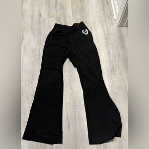 Victorias Secret Pink Black Flared Sweatpants with Logo
